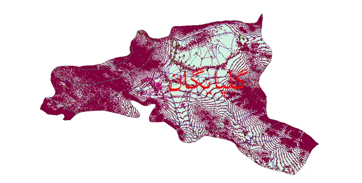 دانلود نقشه های شیپ فایل شهرستان گلپایگان + کاملترین لایه GIS