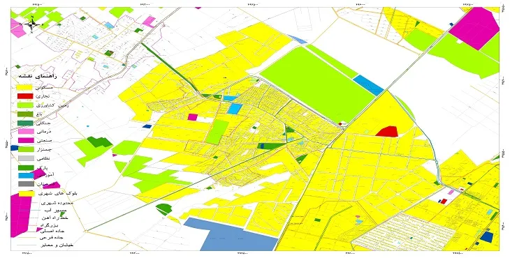 نقشه شیپ فایل (GIS) شهر مشکین دشت 1404 + عکس با کیفیت