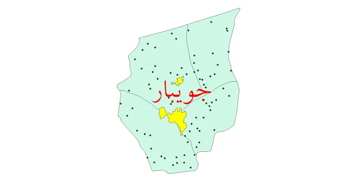 دانلود نقشه شیپ فایل (GIS) تقسیمات سیاسی شهرستان جویبار سال 1400