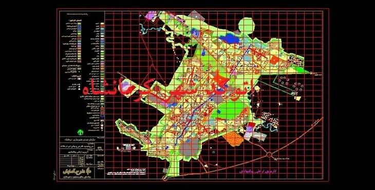 دانلود نقشه اتوکد (Autocad) کاربری اراضی شهر کرمانشاه