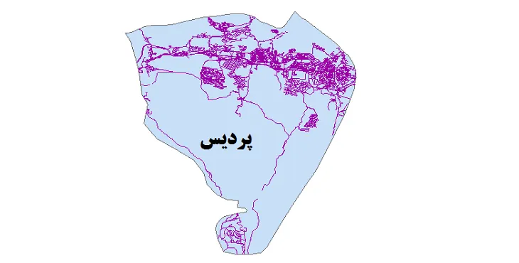 جدیدترین نقشه شیپ فایل راه های شهرستان پردیس + PDF