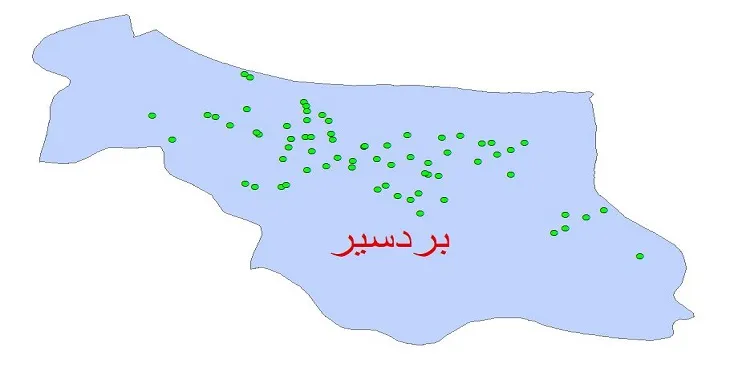 دانلود نقشه شیپ فایل کیفیت آب چاه های شهرستان بردسیر