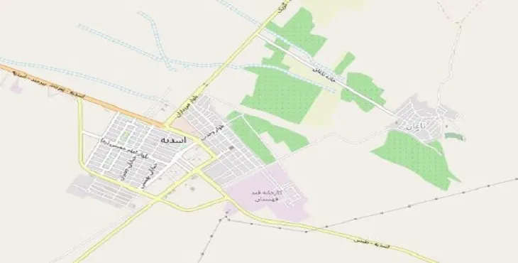 دانلود نقشه شهر اسدیه + pdf با کیفیت بالا