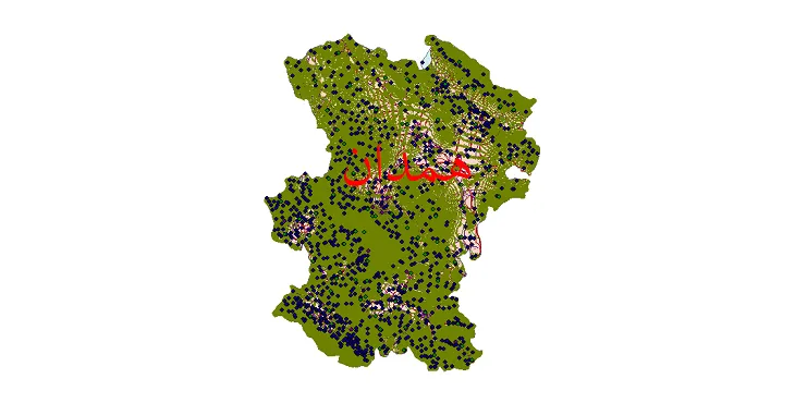 دانلود نقشه های شیپ فایل استان همدان + کاملترین لایه GIS