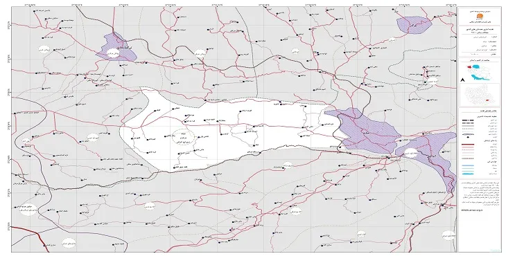 نقشه روستاهای شهرستان میانه + کیفیت بالا