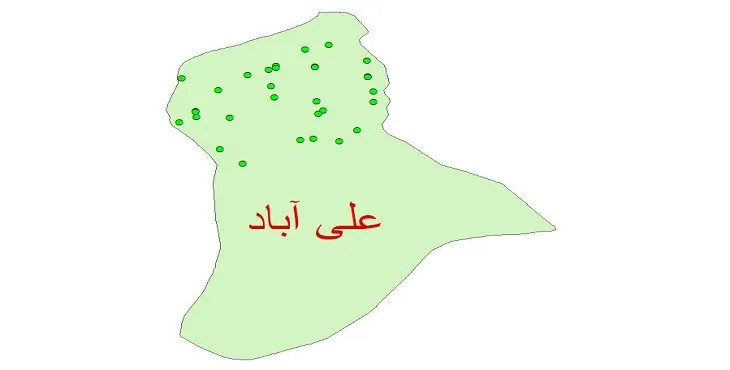 دانلود نقشه شیپ فایل کیفیت آب چاه های شهرستان علی آباد
