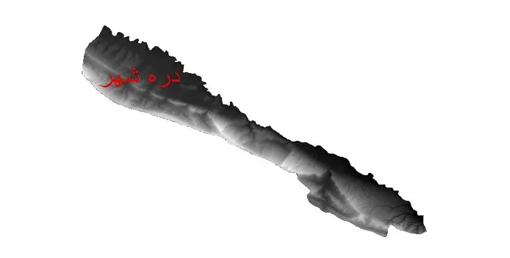 دانلود نقشه دم (DEM) شهرستان دره شهر | دقت 30 متر