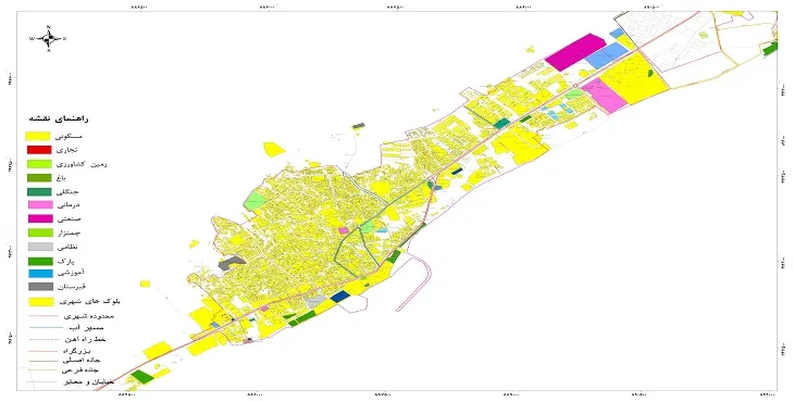 نقشه شیپ فایل (GIS) شهر بندر لنگه 1405 + عکس با کیفیت