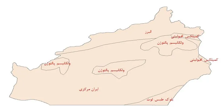 دانلود نقشه شیپ فایل (لایه GIS) ساختار زمین ساختی استان سمنان