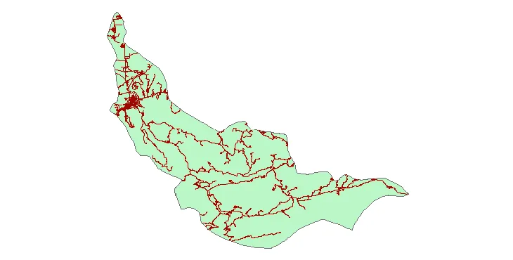 جدیدترین نقشه شیپ فایل راه های شهرستان نکا + PDF
