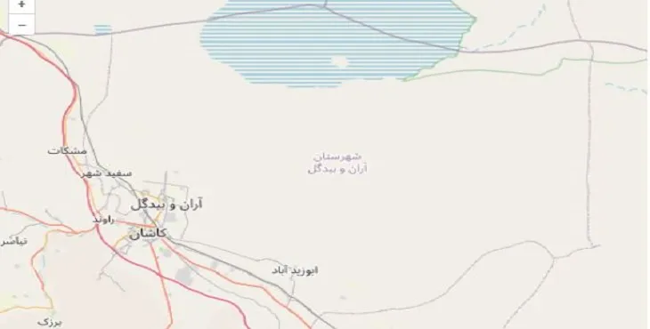 دانلود نقشه شهرستان آران و بیدگل + pdf با کیفیت بالا