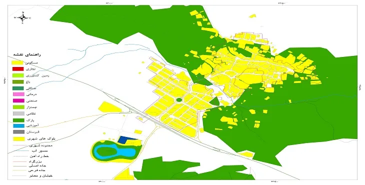 نقشه شیپ فایل (GIS) شهر دستجرد 1404 + عکس با کیفیت