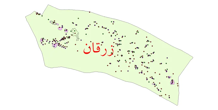 دانلود نقشه شیپ فایل جمعیت نقاط شهری و روستایی شهرستان زرقان از سال 1335 تا 1395