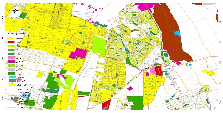 نقشه شیپ فایل (GIS) شهر اندیشه 1404 + عکس با کیفیت