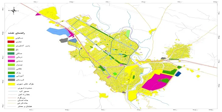 نقشه شیپ فایل (GIS) شهر دورود 1405 + عکس با کیفیت
