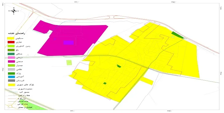 نقشه شیپ فایل (GIS) شهر بیدخون 1405 + عکس با کیفیت