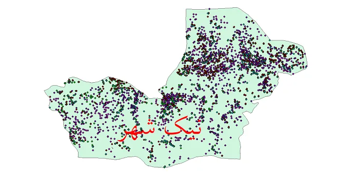دانلود نقشه شیپ فایل جمعیت نقاط شهری و روستایی شهرستان نیک شهر از سال 1335 تا 1395