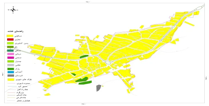 نقشه شیپ فایل (GIS) شهر افوس سال 1404 + عکس با کیفیت