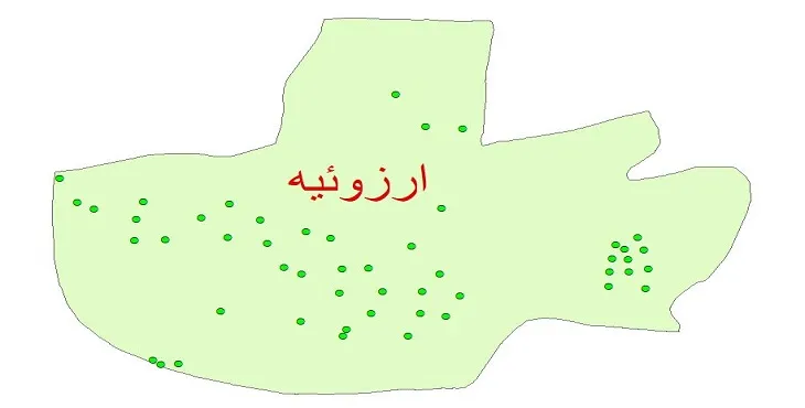 دانلود نقشه شیپ فایل کیفیت آب چاه های شهرستان ارزوئیه