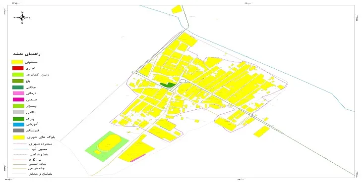 نقشه شیپ فایل (GIS) شهر حسن آباد فارس 1404 + عکس با کیفیت