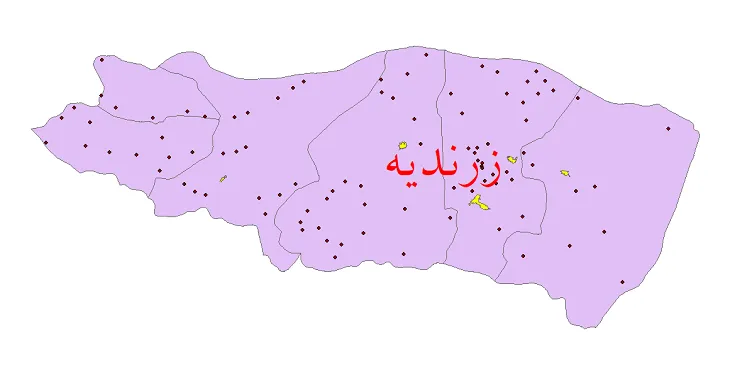 دانلود نقشه شیپ فایل (GIS) تقسیمات سیاسی شهرستان زرندیه سال 1400
