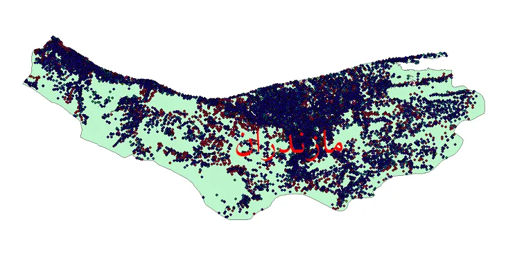 شیپ فایل جمعیت نقاط شهری و روستایی استان مازندران از سال 35 تا 95