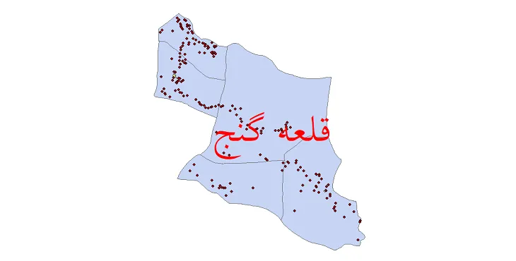 دانلود نقشه شیپ فایل (GIS) تقسیمات سیاسی شهرستان قلعه گنج سال 1400