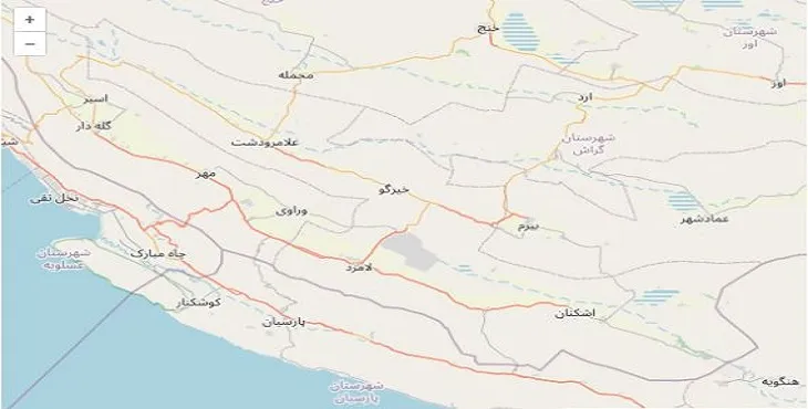 دانلود نقشه شهرستان لامرد + pdf با کیفیت بالا