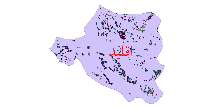 دانلود نقشه شیپ فایل جمعیت نقاط شهری و روستایی شهرستان اقلید از سال 1335 تا 1395