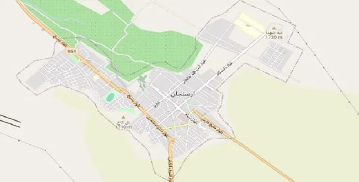 دانلود نقشه شهر ارسنجان + pdf با کیفیت بالا