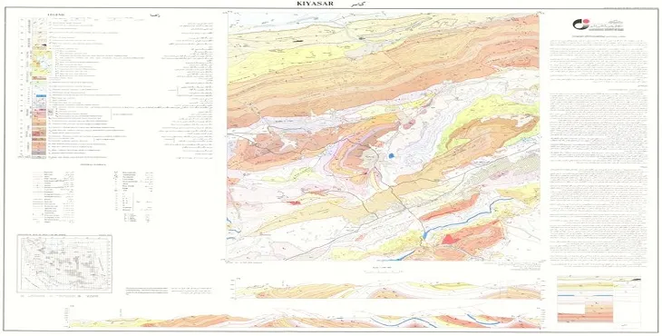 نقشه زمین‌ شناسی محدوده شهری کیاسر + تصویر با کیفیت بالا