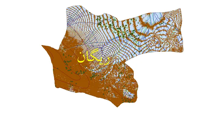 دانلود نقشه های شیپ فایل شهرستان ریگان + کاملترین لایه GIS