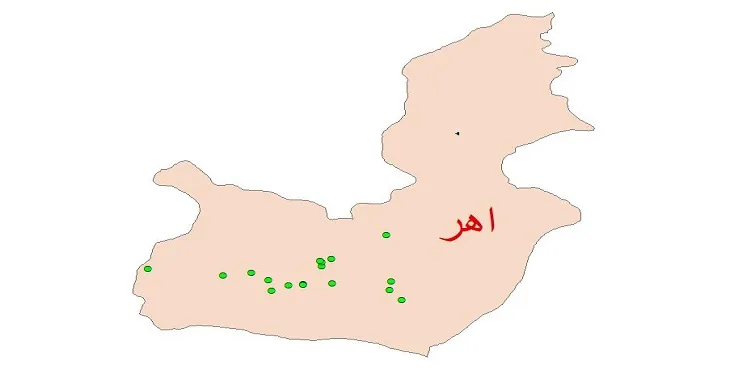 دانلود نقشه شیپ فایل کیفیت آب چاه های شهرستان اهر