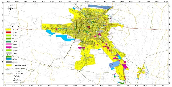 نقشه شیپ فایل (GIS) شهر رشت 1405 + عکس با کیفیت