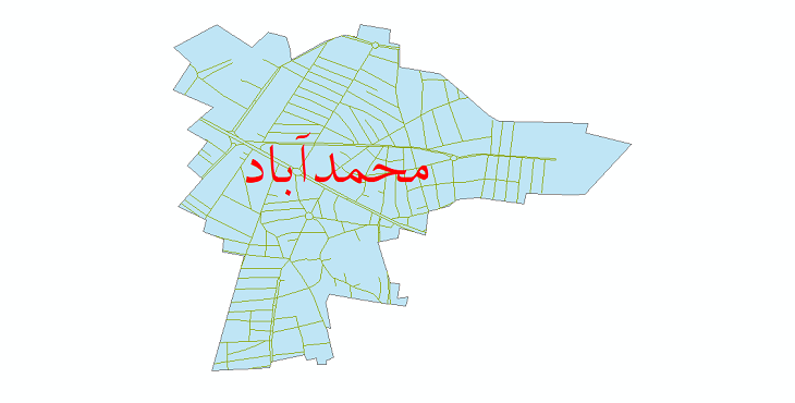 دانلود نقشه شیپ فایل شبکه معابر شهر محمدآباد (کرمان) سال 1401