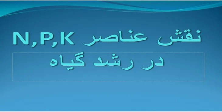 دانلود پاورپوینت نقش عناصر N,P,K در رشد گیاه