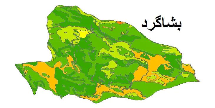 بروزترین نقشه شیپ فایل کاربری اراضی شهرستان بشاگرد + PDF