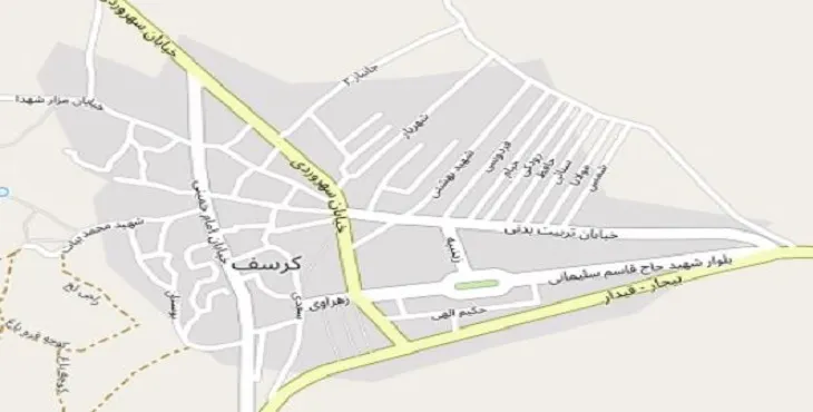دانلود نقشه شهر کرسف + pdf با کیفیت بالا