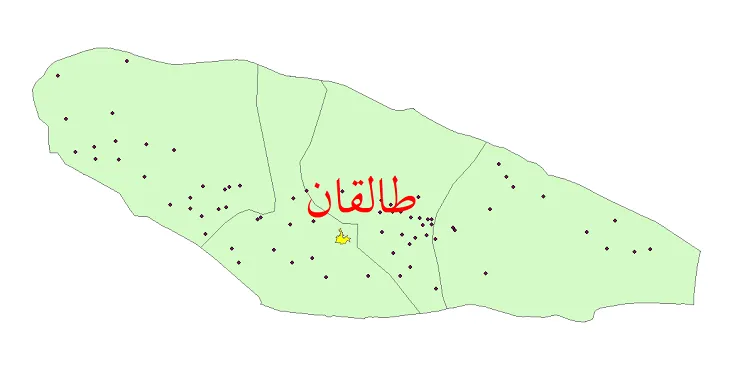 دانلود نقشه شیپ فایل (GIS) تقسیمات سیاسی شهرستان طالقان سال 1400