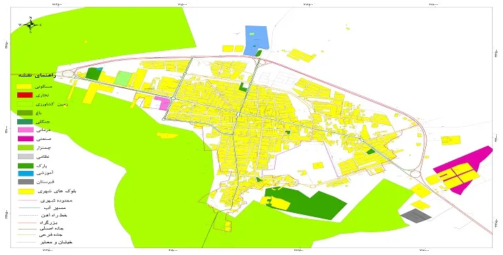 نقشه شیپ فایل (GIS) شهر سروستان 1404 + عکس با کیفیت