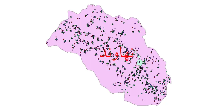 دانلود نقشه شیپ فایل جمعیت نقاط شهری و روستایی شهرستان نهاوند از سال 1335 تا 1395