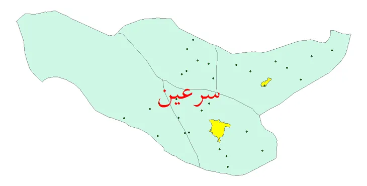 دانلود نقشه شیپ فایل (GIS) تقسیمات سیاسی شهرستان سرعین سال 1400