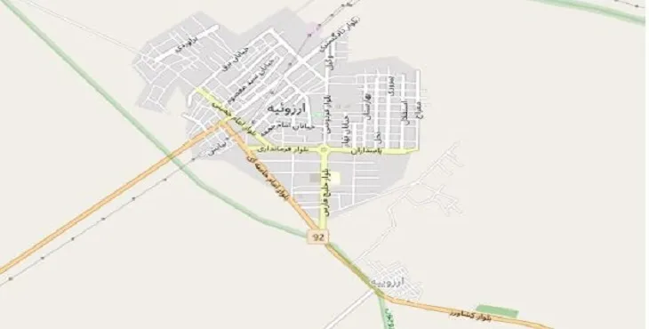 دانلود نقشه شهر ارزوئیه + pdf با کیفیت بالا