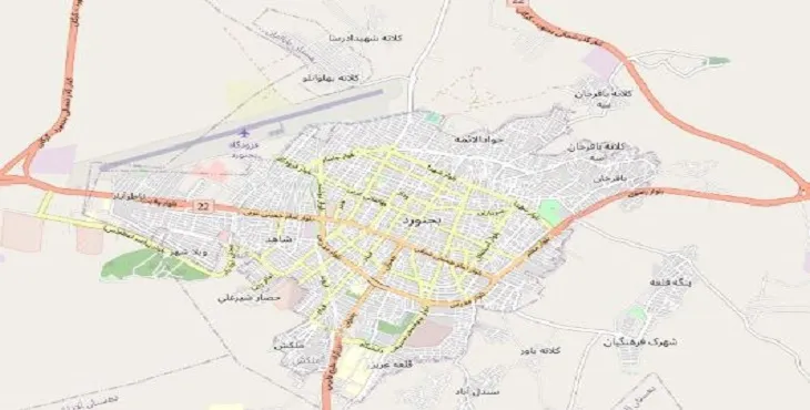 دانلود نقشه شهر بجنورد + pdf با کیفیت بالا