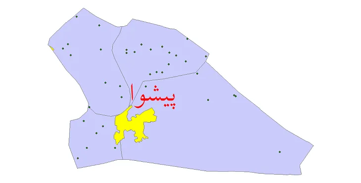 دانلود نقشه شیپ فایل (GIS) تقسیمات سیاسی شهرستان پیشوا سال 1400