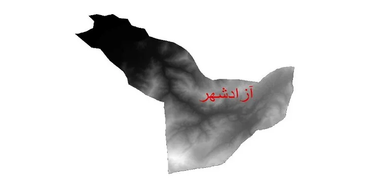 دانلود نقشه دم (DEM) شهرستان آزادشهر | دقت 30 متر