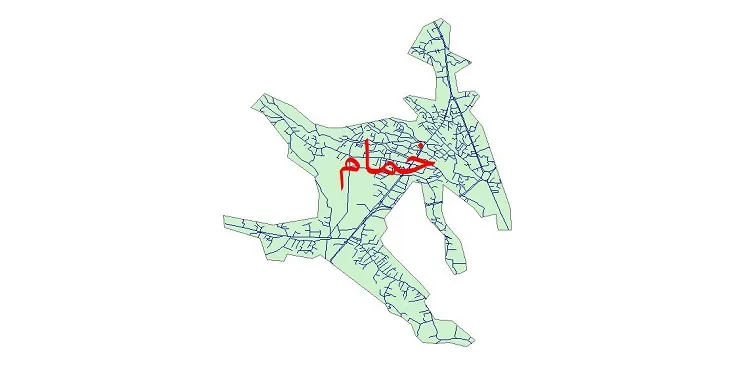 دانلود نقشه شیپ فایل شبکه معابر شهر خمام