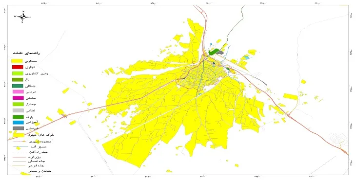 نقشه شیپ فایل (GIS) شهر صوفیان 1404 + عکس با کیفیت