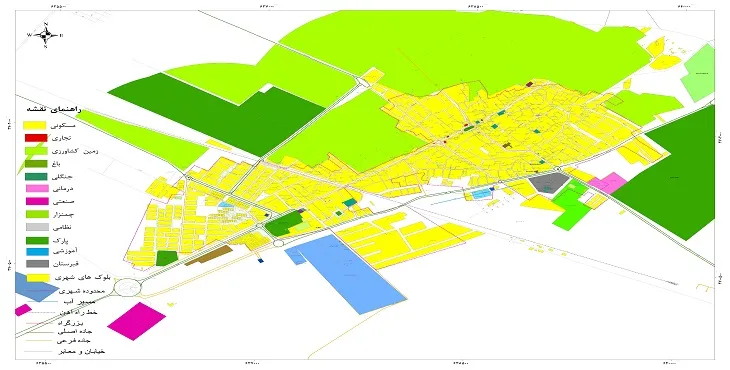 نقشه شیپ فایل (GIS) شهر زواره سال 1404 + عکس با کیفیت