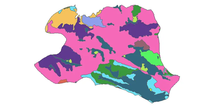 بروزترین نقشه شیپ فایل کاربری اراضی شهرستان بن + PDF